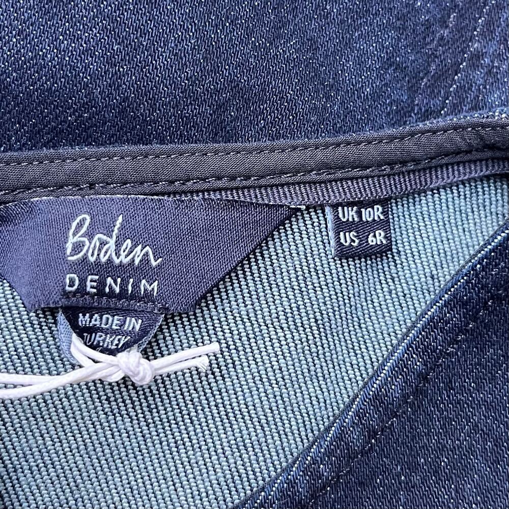 NEW Boden Helen Dark Denim Sleeveless Dress Back Zip Front Pockets Women's 6 - Picture 3 of 6